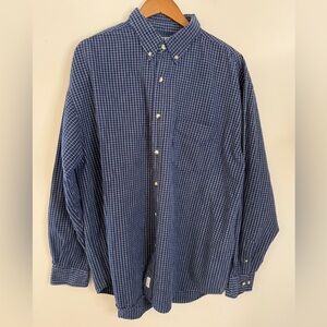 Cactus Clothing 100% cotton blue & white plaid casual button down SZ XL